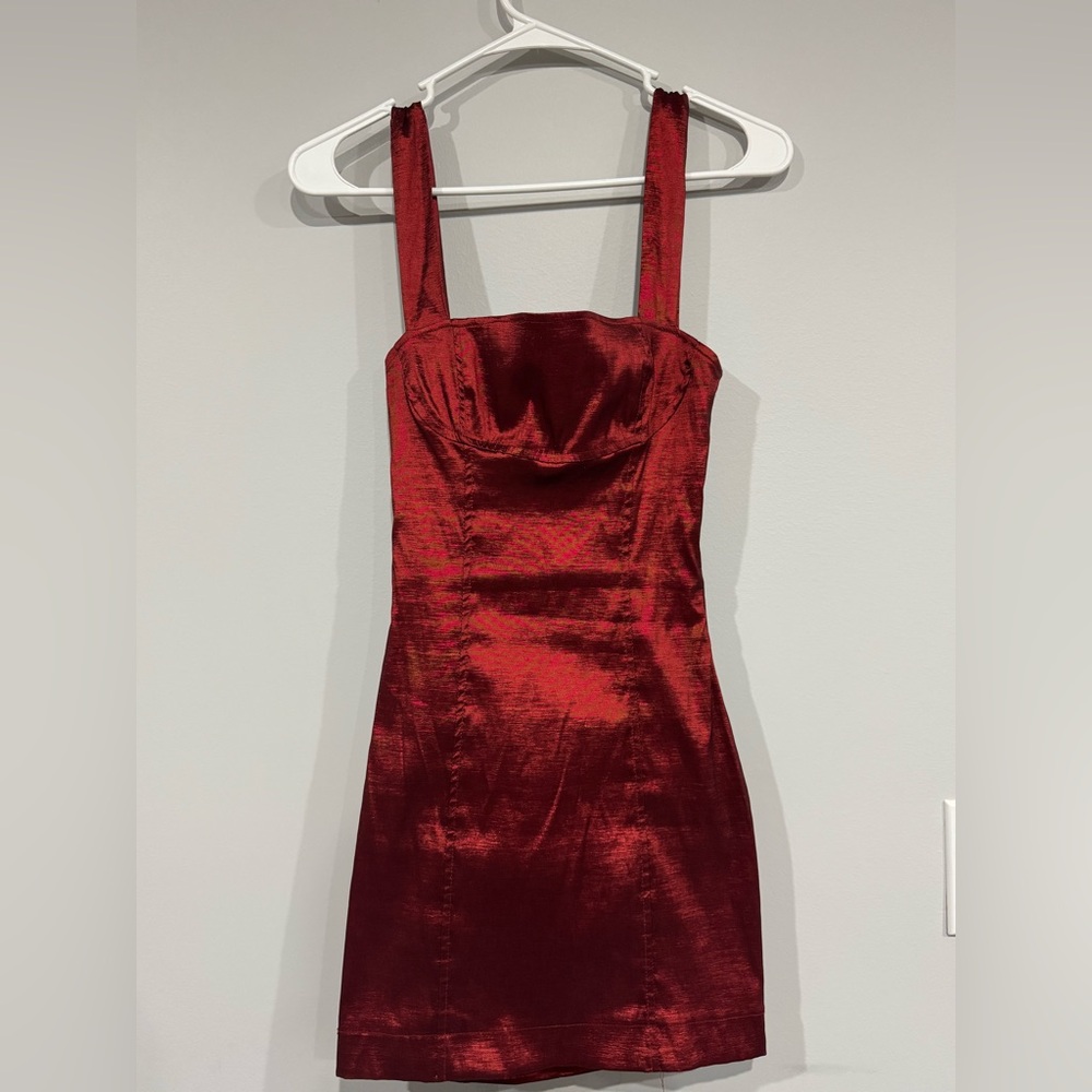 Elegant Red Satin Dress